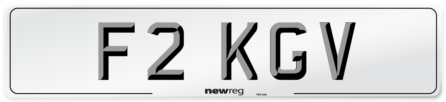 F2 KGV Number Plate from New Reg